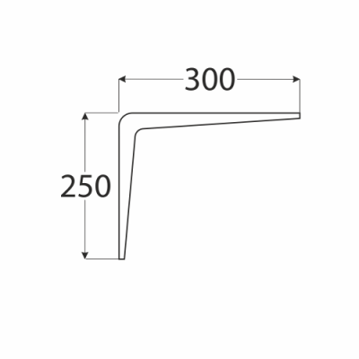 Konzola oceľová hnedá 300x250mm (balenie 20ks)
