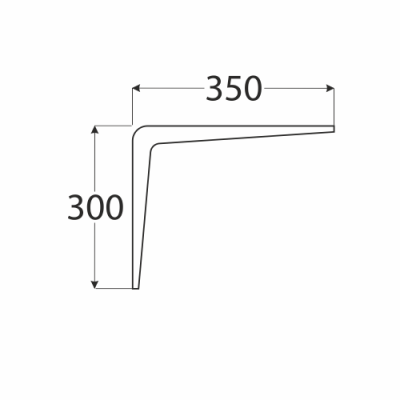 Konzola oceľová hnedá 350x300mm (balenie 20ks)