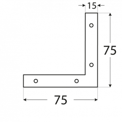 Rohovník 75x75x12x2,0mm (balenie 50ks)