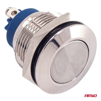 AMiO - Prepínač plochý oceľový ON/OFF 19mm 5A 12/230V