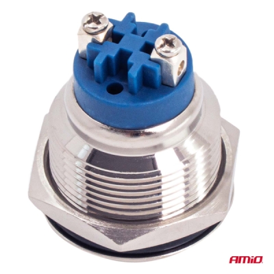 AMiO - Prepínač plochý oceľový ON/OFF 19mm 5A 12/230V