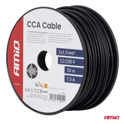 AMiO - Vodič reproduktora jednožilový CCA 1x1.5mm2 50m 7.5A 12/230V