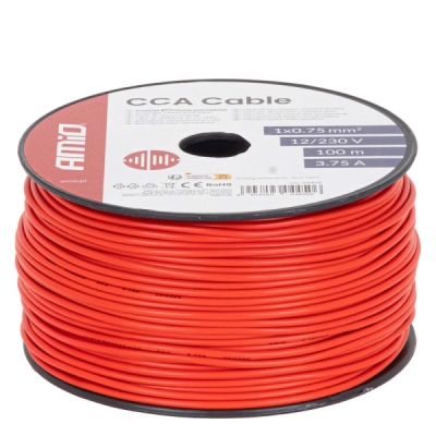 AMiO - Vodič reproduktora jednožilový CCA 1x0.75mm2 100m 3.75A 12/230V