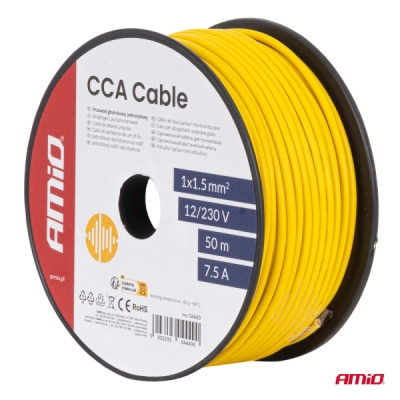 AMiO - Vodič reproduktora jednožilový CCA 1x1.5mm2 50m 7.5A 12/230V