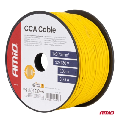 AMiO - Vodič reproduktora jednožilový CCA 1x0.75mm2 100m 3.75A 12/230V