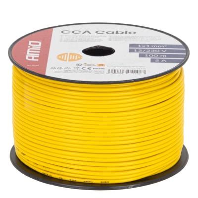 AMiO - Vodič reproduktora jednožilový CCA 1x1mm2 100m 5A 12/230V