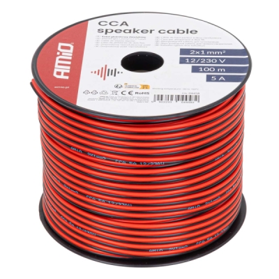 AMiO - Vodič reproduktora dvojžilový CCA 2x1mm2 100m 5A