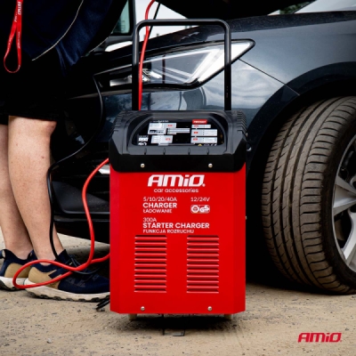 AMiO - Autonabíjačka s funkciou štartovania max. 40A 12/24V Štartovanie 300A