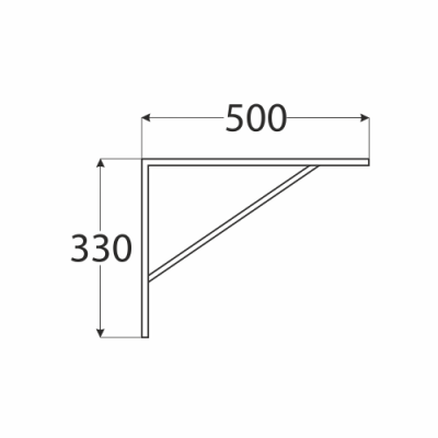 Konzola spevnená vzpera biela 330x500mm (balenie 10ks)