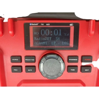 ROOKS OK-03.4322 Rádio AQ-ONE MUSIC WORK 20 V, Bluetooth, DAB+, 15 W, súprava 2 Ah