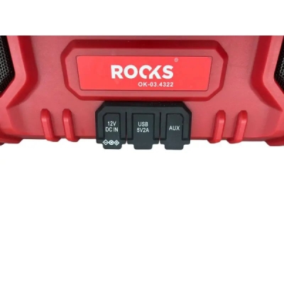 ROOKS OK-03.4322 Rádio AQ-ONE MUSIC WORK 20 V, Bluetooth, DAB+, 15 W, súprava 2 Ah