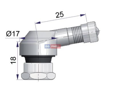 Bezdušový ventil pre motocykle 11,5mm ALU