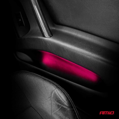 AMiO - LED pásiky COB do auta ružová 2x30 cm 12 V