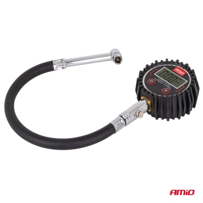 AMiO - Pneumerač digitálny s hadicou a resetovacím ventilom 17 barov