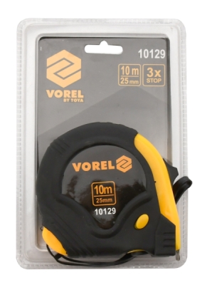 Vorel zvinovací meter žlto-čierny 10 m×25 mm