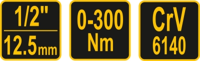 Vorel vychyľovací momentový kľúč 1/2″, 0–300 Nm