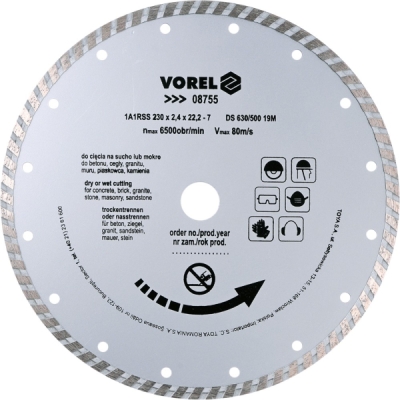Vorel diamantový kotúč 230 mm, turbo