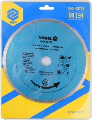Vorel diamantový kotúč 180 mm, súvislý