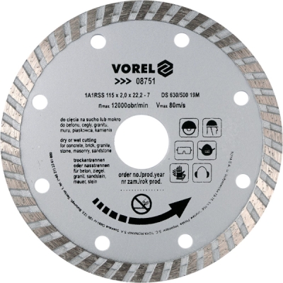 Vorel diamantový kotúč 115 mm, turbo