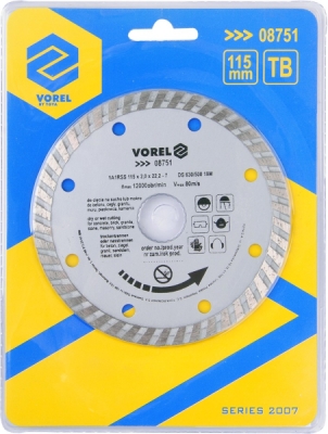 Vorel diamantový kotúč 115 mm, turbo
