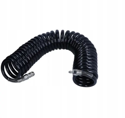 ROOKS OK-04.1003 Špirálová pneumatická hadica PU so spojkami, 16×10 mm, 10 m