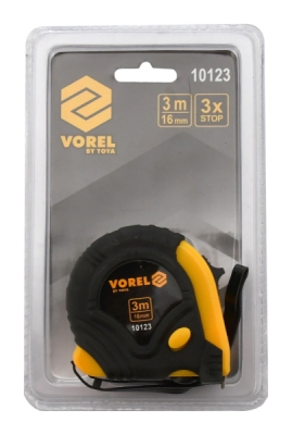 Vorel zvinovací meter žlto-čierny 3 m×16 mm