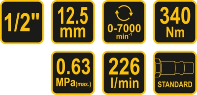 Vorel pneumatický rázový uťahovák 1/2″ 340 Nm