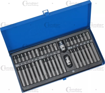 Condor - Sada bitov s nadstavcami 3/8" + 1/2" 40ks