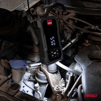 AMIO - 4 v 1 štartovací adaptér booster powerbanka kompresor LED svietidlo 12V 7.2Ah 600A PRO