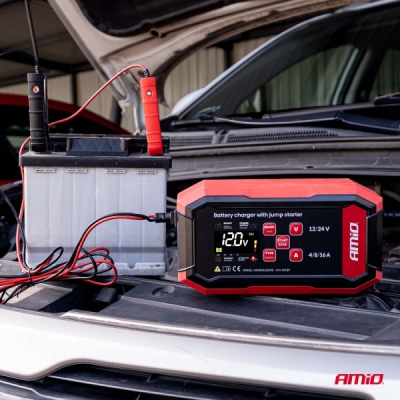Amio - Digitálny usmerňovač s pomôckou na štartovanie AGM GEL STD LFP MAX 16A 12V 24V PRO