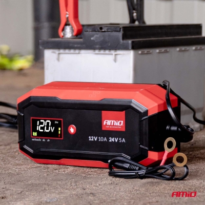 AMIO - Digitálna nabíjačka AGM GEL STD LFP MAX 10A 12V 24V PRO