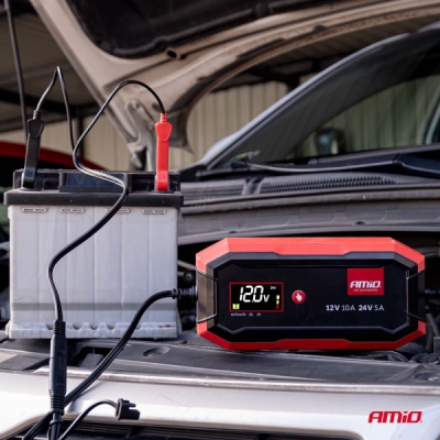 AMIO - Digitálna nabíjačka AGM GEL STD LFP MAX 10A 12V 24V PRO