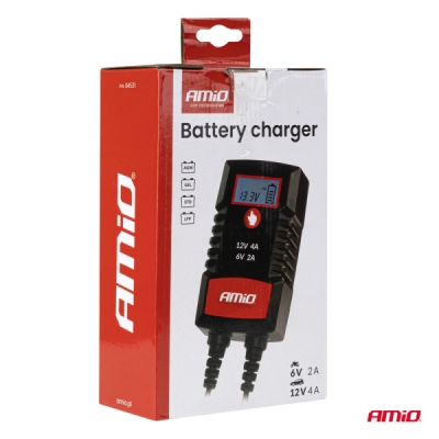 AMiO - Nabíjačka digitálna AGM GEL STD LiFePo4 MAX 4A 6/12V PRO HOOK