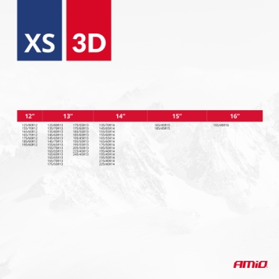 AMIO textilné snehové reťaze 3D XS, 2 ks