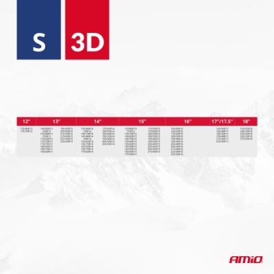 AMIO textilné snehové reťaze 3D S, 2 ks