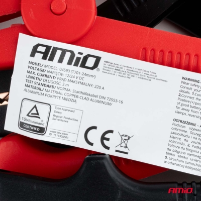 AMiO - Štartovacie káble TÜV 220A 3m