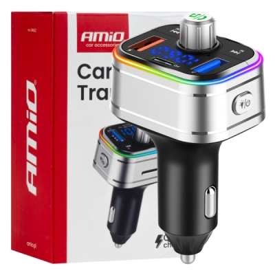 AMiO - FM transmitter 1×USB-C microSD 12V 24V