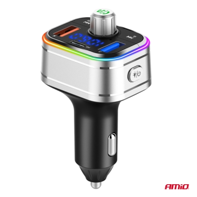AMiO - FM transmitter 1×USB-C microSD 12V 24V