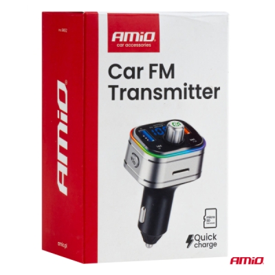 AMiO - FM transmitter 1×USB-C microSD 12V 24V