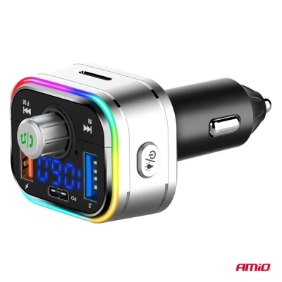 AMiO - FM transmitter 1×USB-C microSD 12V 24V