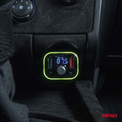 AMiO - FM transmitter 1×USB-C microSD 12V 24V