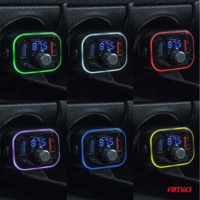 AMiO - FM transmitter 1×USB-C microSD 12V 24V