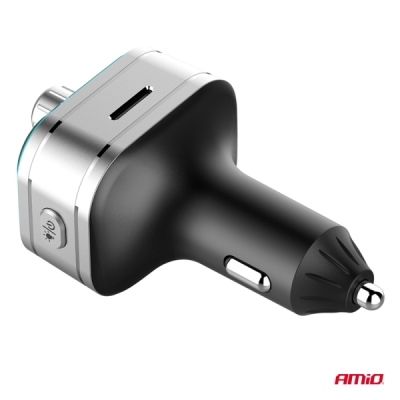 AMiO - FM transmitter 1×USB-C microSD 12V 24V