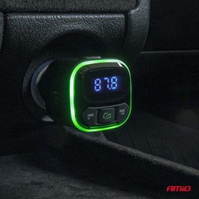 AMiO - FM transmitter 1×USB-A 2×USB-C 12/24V