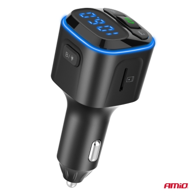 AMiO - FM transmitter 1×USB-A 2×USB-C 12/24V