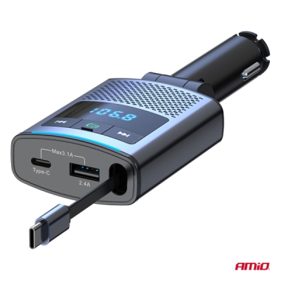 AMiO - FM transmitter 1×USB-A 1×USB-C 12/24V