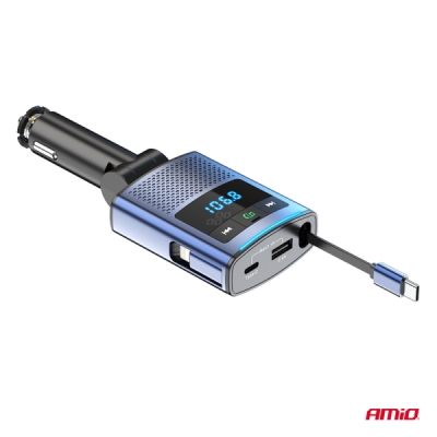 AMiO - FM transmitter 1×USB-A 1×USB-C 12/24V