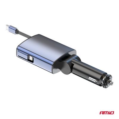 AMiO - FM transmitter 1×USB-A 1×USB-C 12/24V