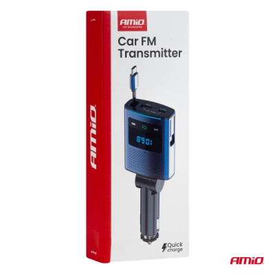 AMiO - FM transmitter 1×USB-A 1×USB-C 12/24V