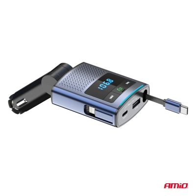 AMiO - FM transmitter 1×USB-A 1×USB-C 12/24V